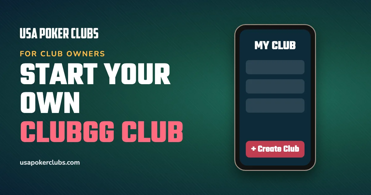 Illustration of a phone screen creating a new poker club